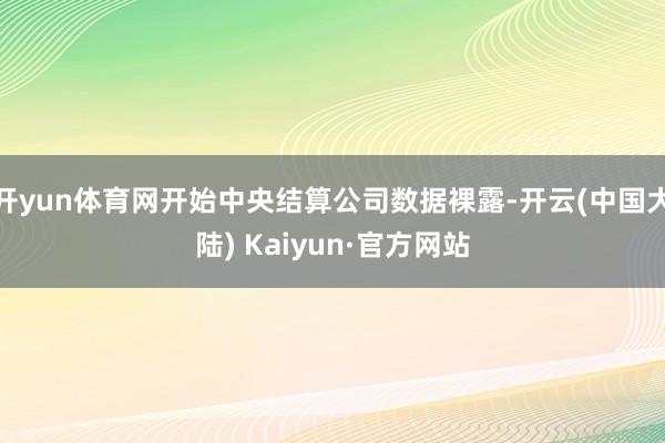 开yun体育网开始中央结算公司数据裸露-开云(中国大陆) Kaiyun·官方网站