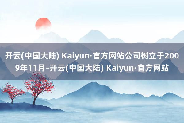 开云(中国大陆) Kaiyun·官方网站公司树立于2009年11月-开云(中国大陆) Kaiyun·官方网站