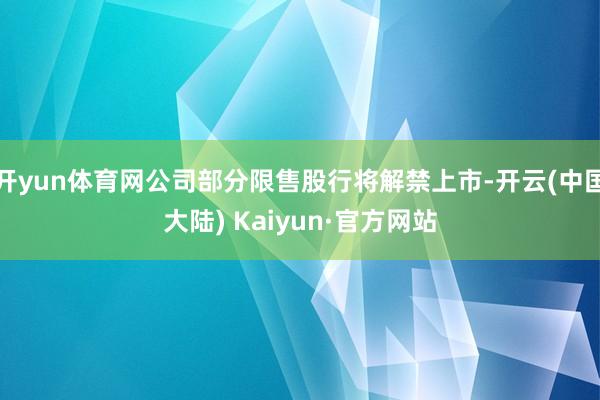 开yun体育网公司部分限售股行将解禁上市-开云(中国大陆) Kaiyun·官方网站