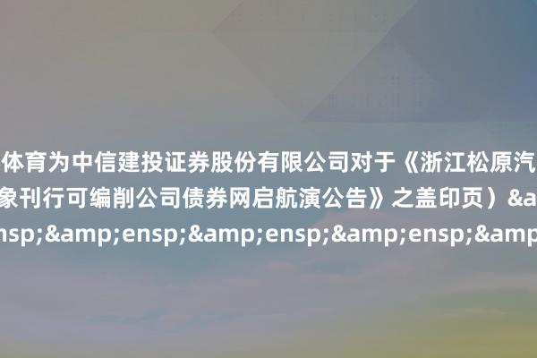 欧洲杯体育为中信建投证券股份有限公司对于《浙江松原汽车安全系统股份有限公司向不特定对象刊行可编削公司债券网启航演公告》之盖印页）&ensp;&ensp;&ensp;&ensp;&ensp;&ensp;&ensp;&ensp;&ensp;&ensp;&ensp;&ensp;&ensp;&ensp;保荐东谈主（主承销商）：中信建投证券股份有限公司&ensp;&ensp;&ensp;&ensp;&ens