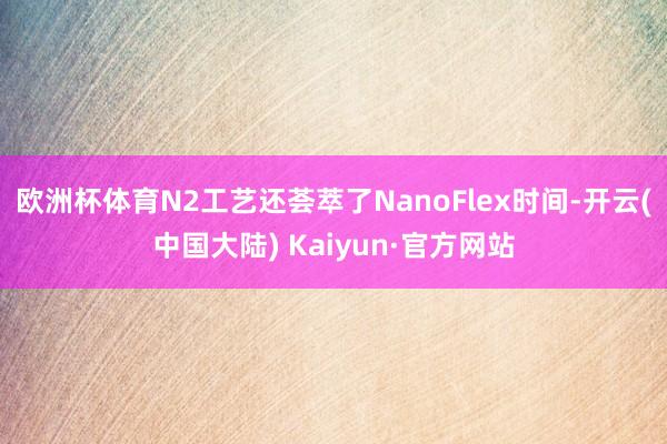 欧洲杯体育N2工艺还荟萃了NanoFlex时间-开云(中国大陆) Kaiyun·官方网站