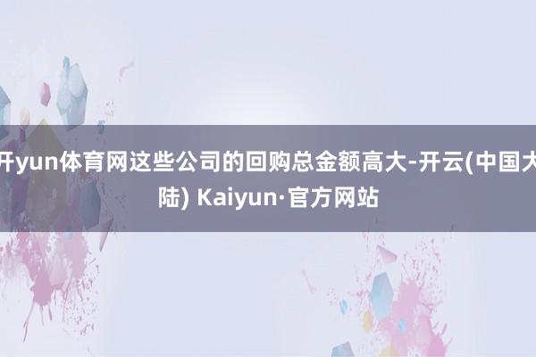 开yun体育网这些公司的回购总金额高大-开云(中国大陆) Kaiyun·官方网站