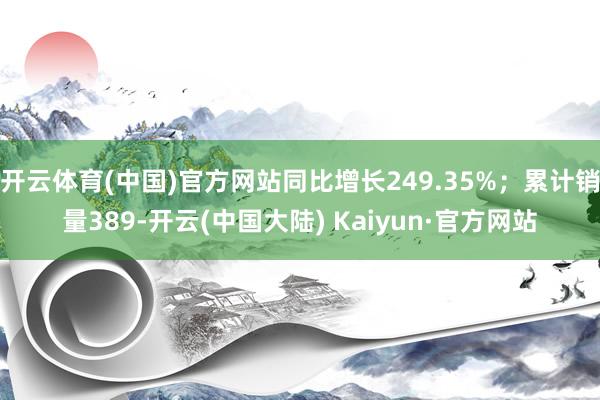 开云体育(中国)官方网站同比增长249.35%；累计销量389-开云(中国大陆) Kaiyun·官方网站