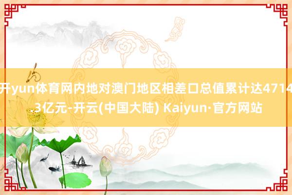 开yun体育网内地对澳门地区相差口总值累计达4714.3亿元-开云(中国大陆) Kaiyun·官方网站